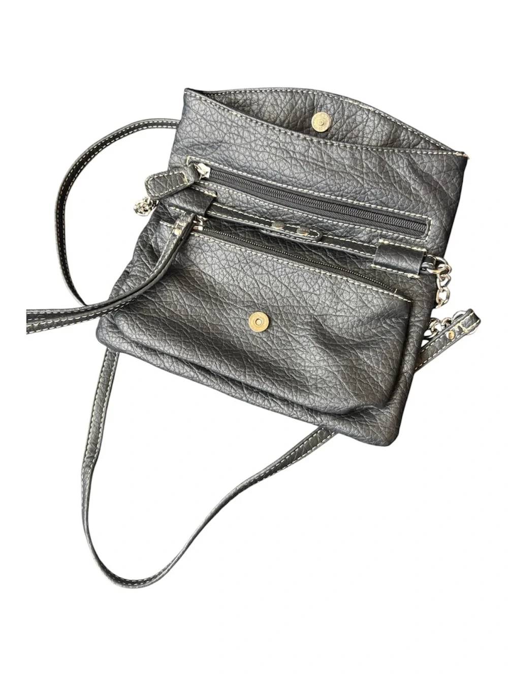 Nine West Silver Pebble-Texture Crossbody Bag